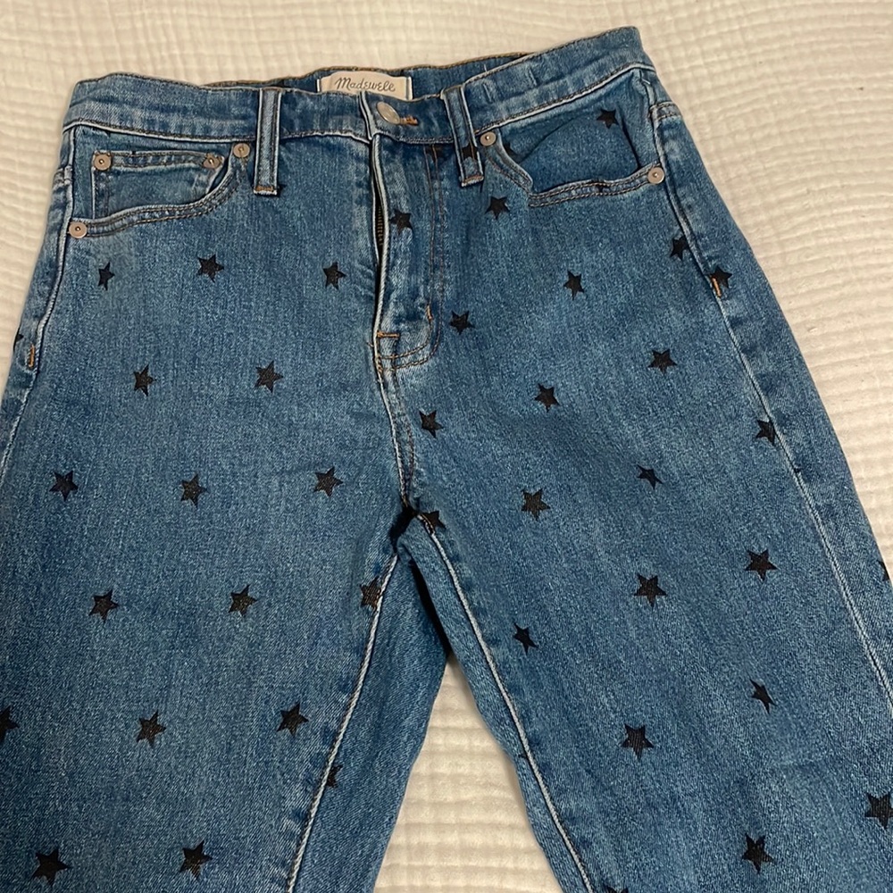 Madewell mom jeans with black stars